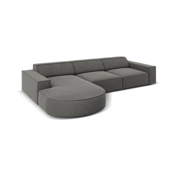 Sivá zamatová rohová pohovka (ľavý roh) Jodie - Micadoni Home-image-4