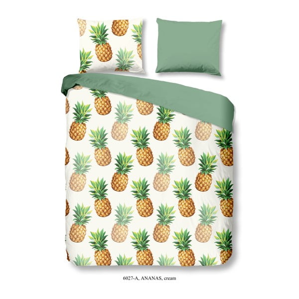 Obliečky na dvojlôžko z bavlny Good Morning Premento Ananas, 200 × 240 cm