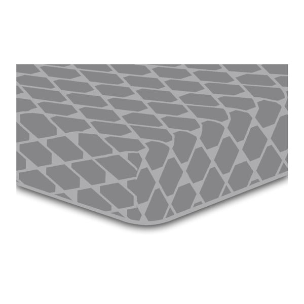 Sivá elastická plachta so vzorom DecoKing Rhombuses, 140 × 200 cm