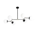 Čierno-biele závesné svietidlo so skleneným tienidlom Damar – Opviq lights