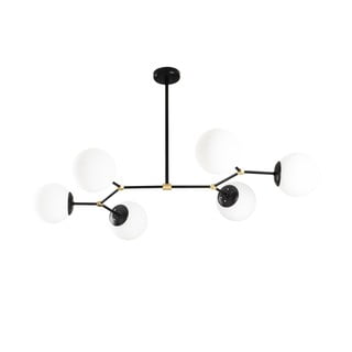 Čierne závesné svietidlo pre 6 žiaroviek Opviq lights Damar Horizontal