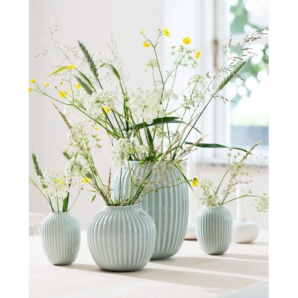 Mentolovomodrá kameninová váza Kähler Design Hammershoi, výška 10 cm-image-1