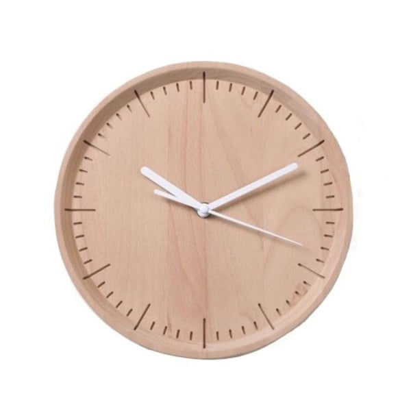 Biele hodiny z bukového dreva Qualy&CO Meter