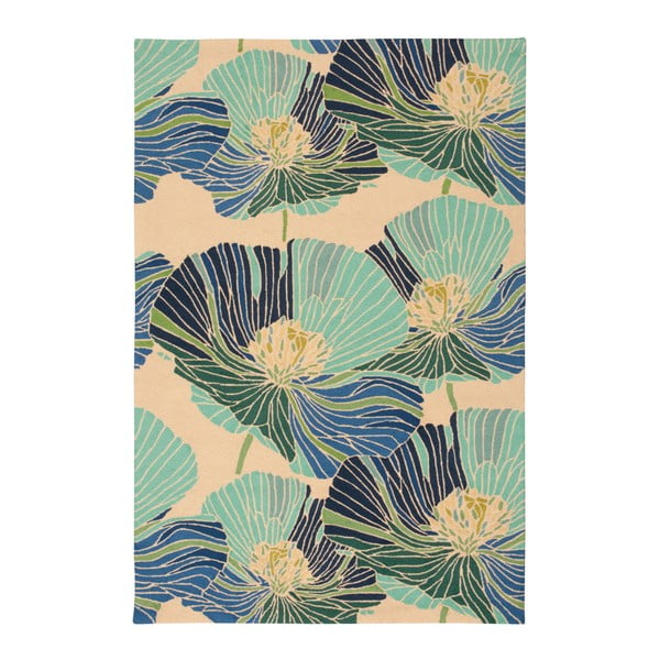 Modrý koberec Nourison Fantasy Iris, 229 × 152 cm