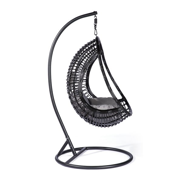 Tmavosivé závesné kreslo z umelého ratanu Bonami Selection Tahiti-image-2