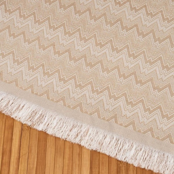 Béžový pléd na dvojlôžko 230x290 cm Up & Down – Casa Selección-image-1