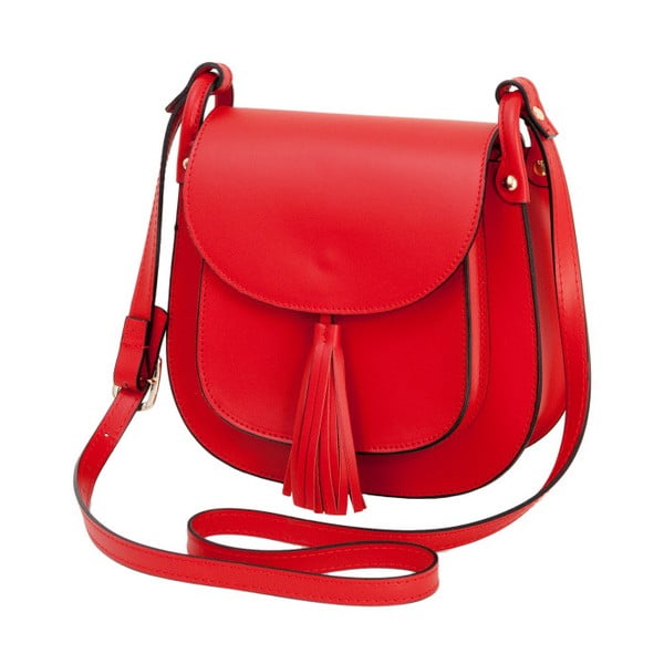 Červená kabelka z pravej kože Andrea Cardone Matila