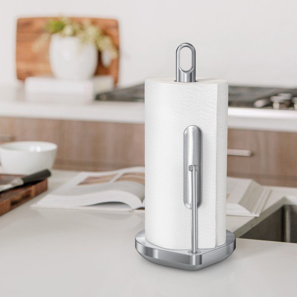Oceľový držiak na kuchynské utierky v striebornej farbe – simplehuman-image-1