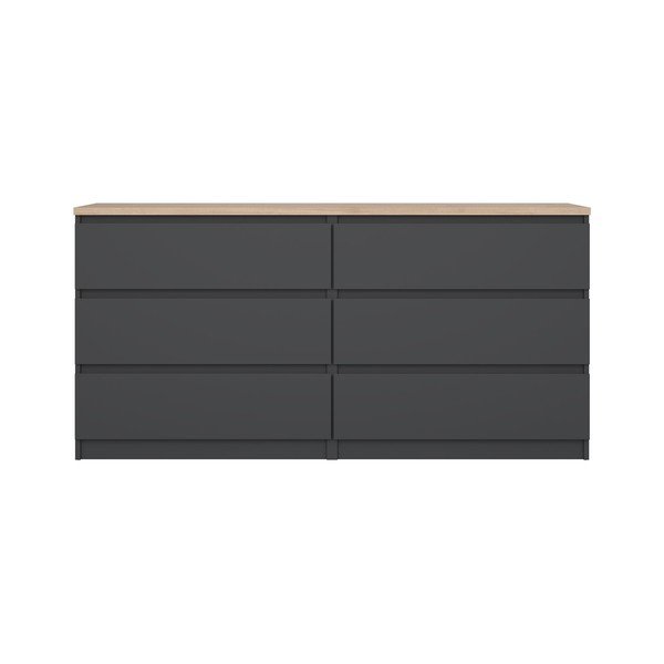 Tmavosivá komoda 154x76x50 cm Naia – Tvilum-image-2