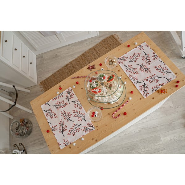 Vianočné látkové prestieranie v súprave 2 ks 45x35 cm Rowan Berries - Butter Kings-image-1