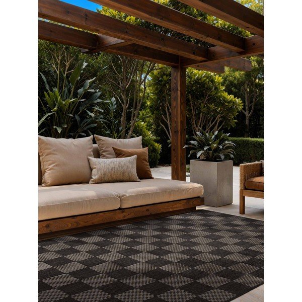 Čierny/krémovobiely vnútorný a vonkajší koberec 120x170 cm Haringey Dorothy – Ted Baker-image-1