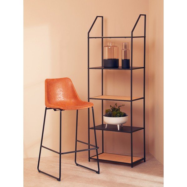 Čierny/v prírodnej farbe kovový regál 61x179x34 cm Depok – Premier Housewares-image-1