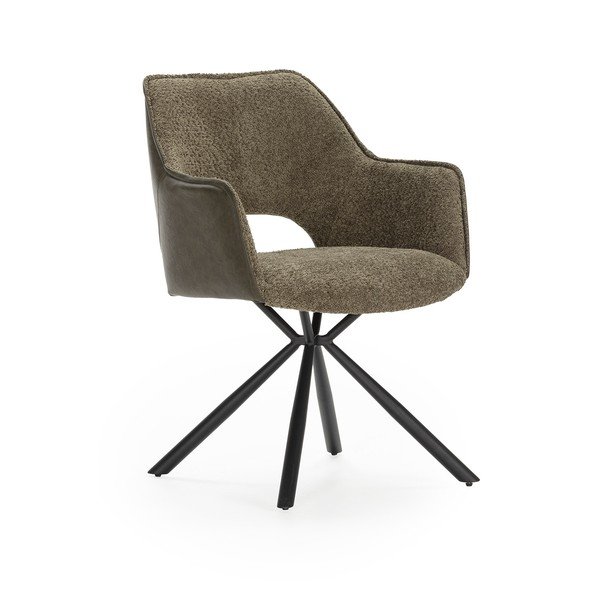 Zelené čalúnené jedálenské kreslá v súprave s podrúčkami 2 ks Mariel – Marckeric