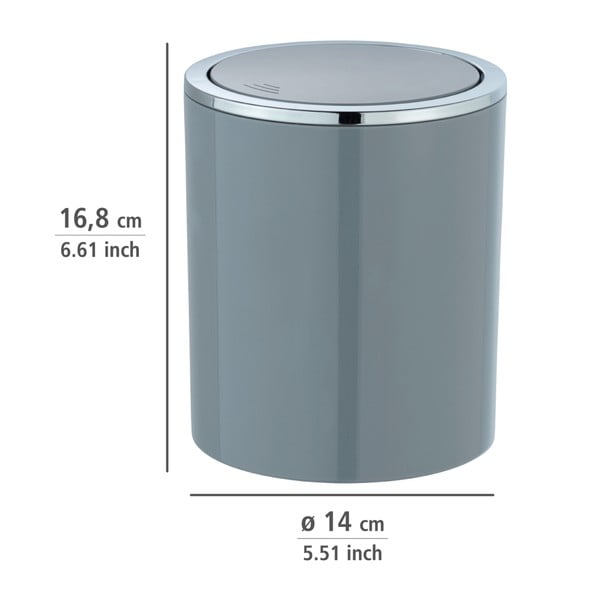 Sivý odpadkový kôš Wenko Inca, 2 l-image-2