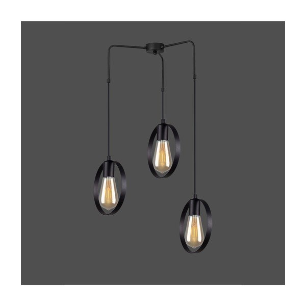 Čierne závesné svietidlo Squid Lighting Circle, výška 100 cm-image-1
