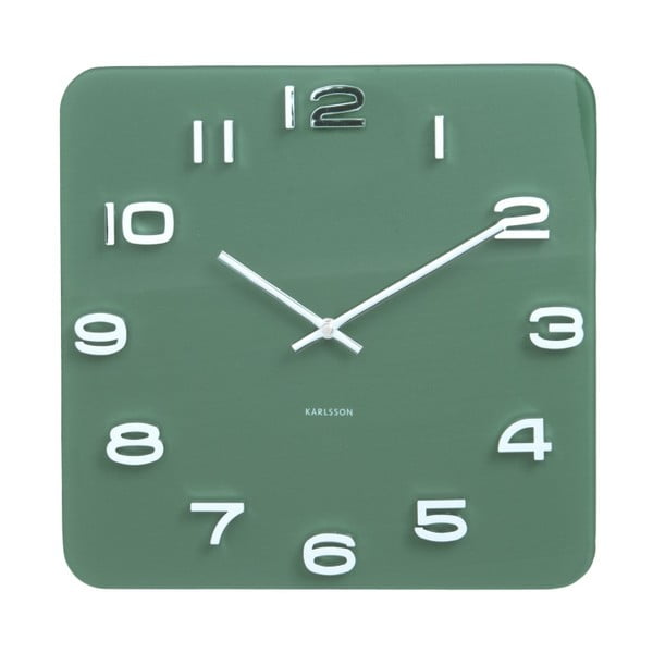 Zelené hodiny Karlsson Vintage, 35 × 35 cm