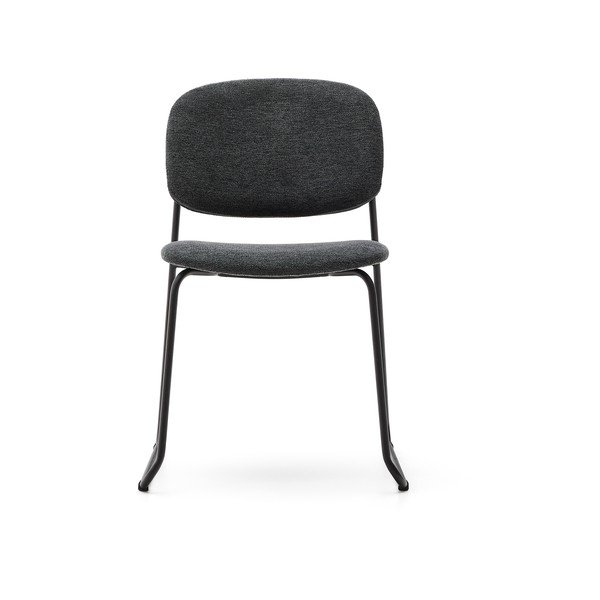 Tmavosivá kovová stohovateľná jedálenská stolička Meli – Kave Home-image-2