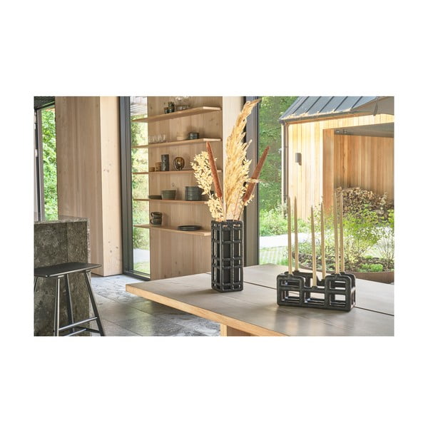 Čierna ručne vyrobená váza z polyresínu (výška 30 cm) Lyst – Villa Collection-image-1