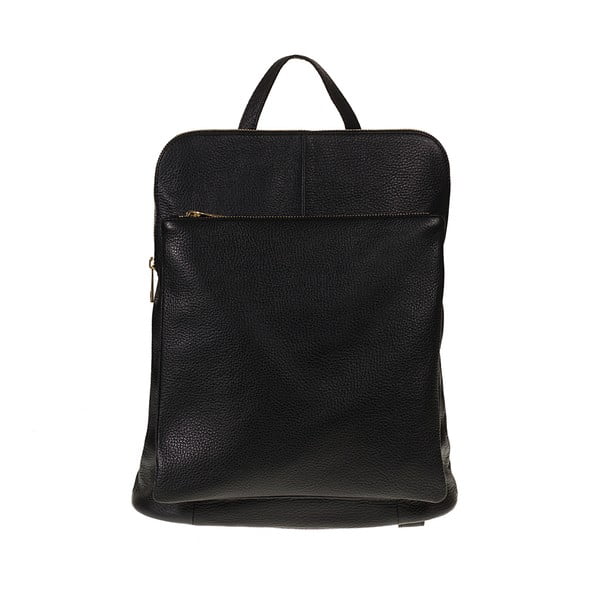 Čierny kožený batoh Pitti Bags Bethany