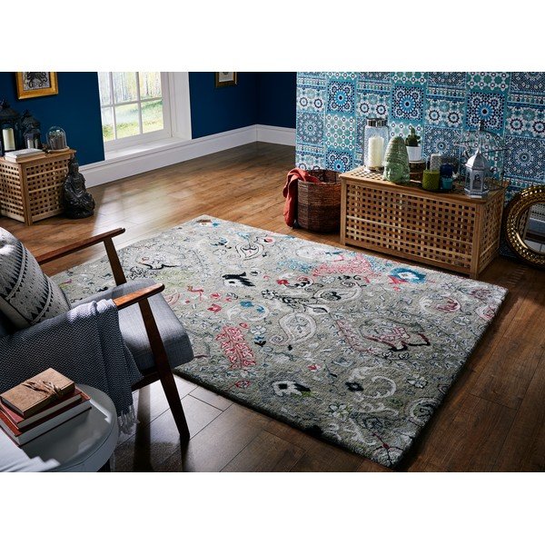 Sivý ručne tkaný koberec Flair Rugs Persian Fusion, 120 × 170 cm-image-3