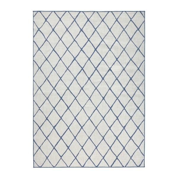 Modro-krémový vonkajší koberec NORTHRUGS Malaga, 80 x 150 cm