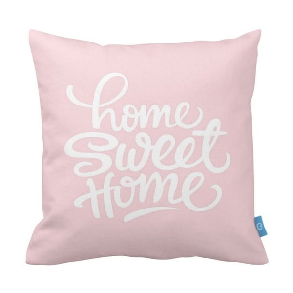 Ružová obliečka na vankúš Home Sweet Home, 40 × 40 cm