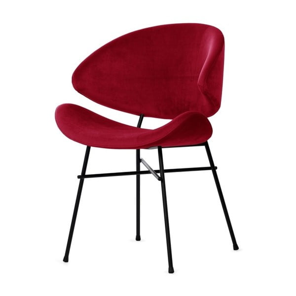 Červená stolička s čiernymi nohami Iker Cheri