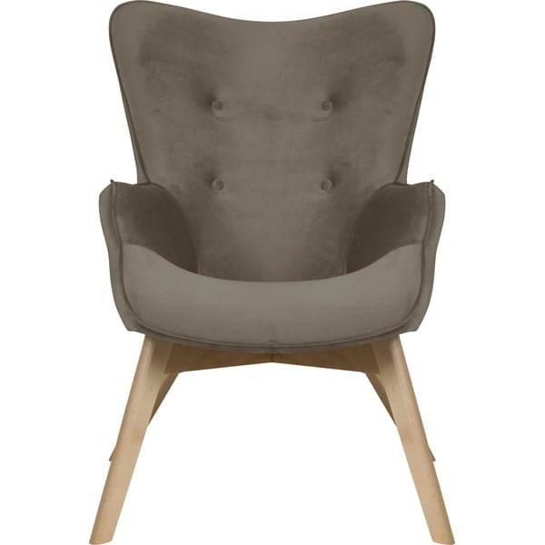 Svetlohnedé zamatové kreslo Niko – Ropez-image-2