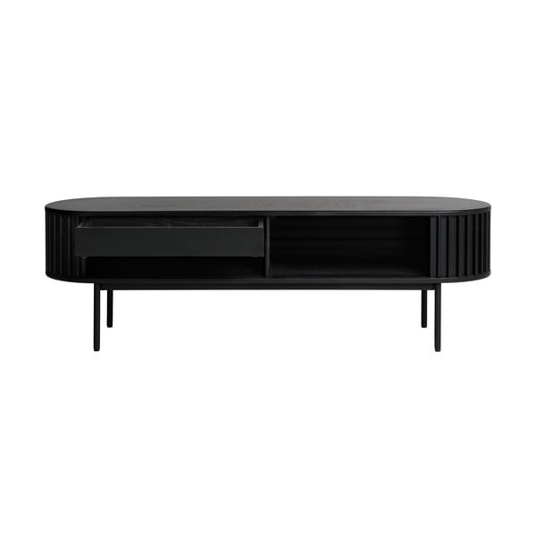 Čierny TV stolík v dekore duba 48x160 cm Siena – Unique Furniture-image-3