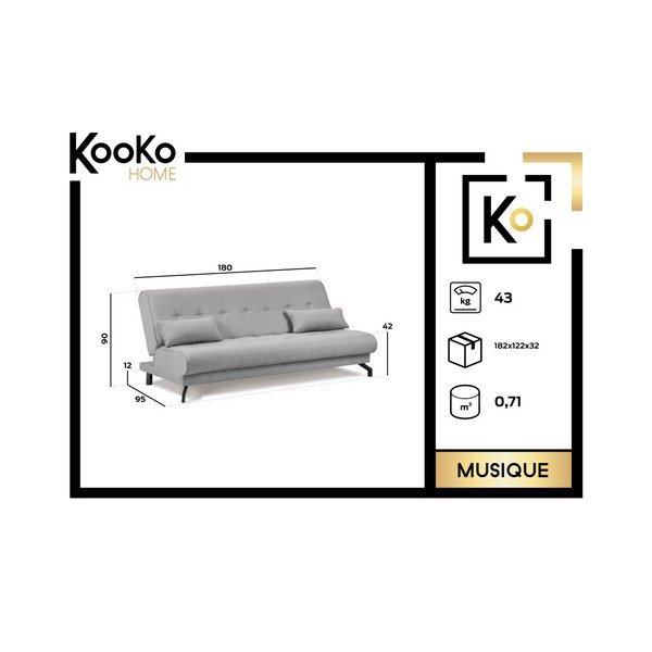 Tyrkysovozelená rozkladacia pohovka Kooko Home Musique-image-1