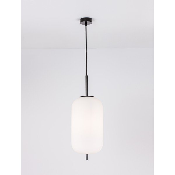 Biele/čierne sklenené závesné svietidlo ø 22 cm Lato – Nova Luce-image-2