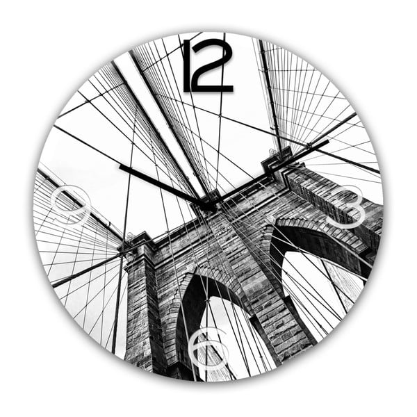 Nástenné hodiny Styler Glassclock Brooklyn, ⌀ 30 cm