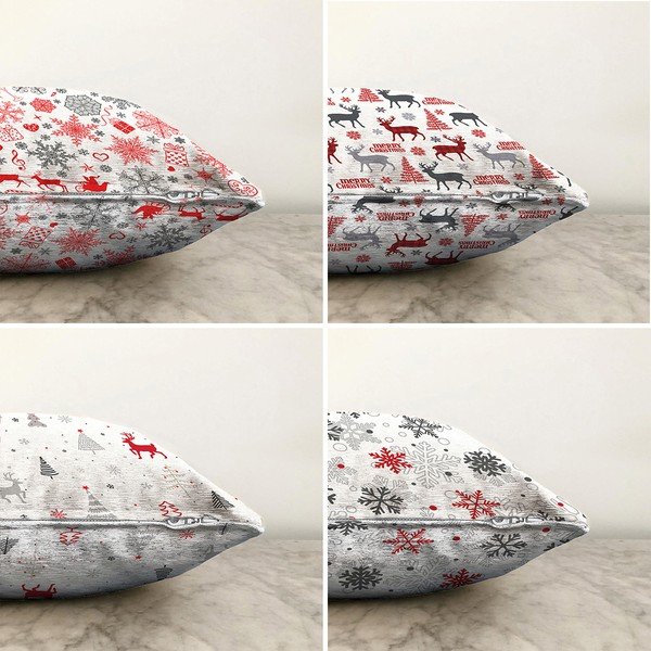 Súprava 4 vianočných žinylkových obliečok na vankúš Minimalist Cushion Covers Nordic Christmas, 55 x 55 cm-image-1