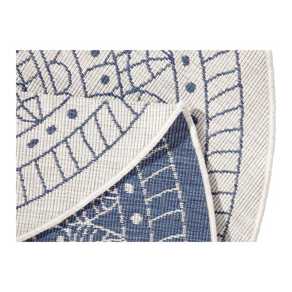 Modrý vonkajší koberec NORTHRUGS Porto, ø 200 cm-image-3