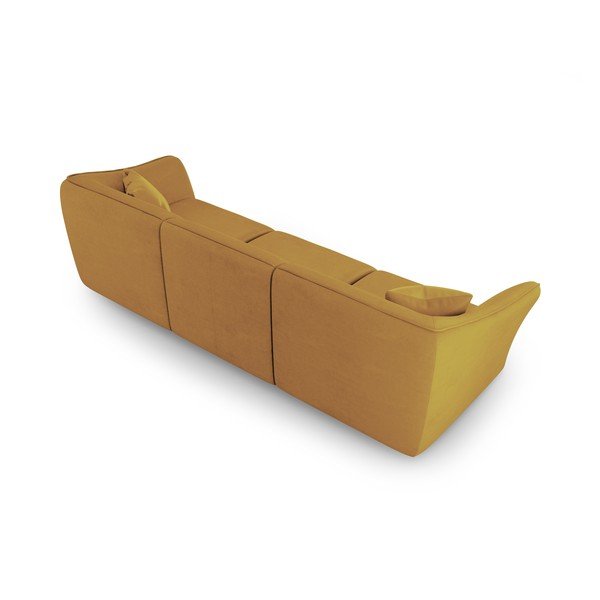 Pohovka z textílie buklé v horčicovej farbe 292 cm Tokyo – Cosmopolitan Design-image-2