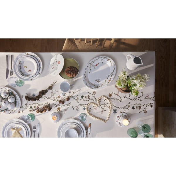 Biely porcelánový servírovací tanier s vianočným motívom 27x34 cm Hammershøi – Kähler Design-image-1