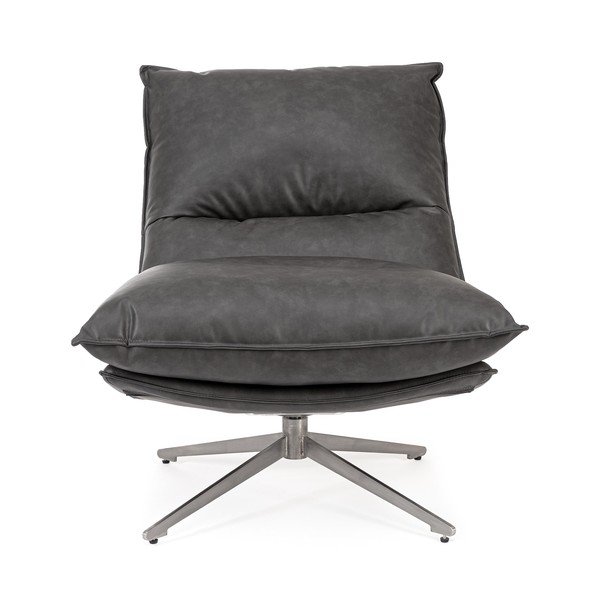 Tmavosivé kreslo s úložným priestorom z imitácie kože Alanez – Bizzotto-image-2