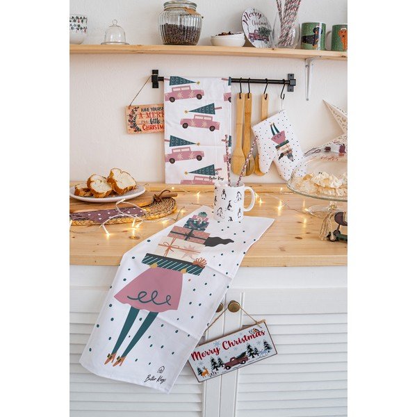 Vianočné bavlnené utierky v súprave 2 ks 50x70 cm A Lots of Gifts – Butter Kings-image-1