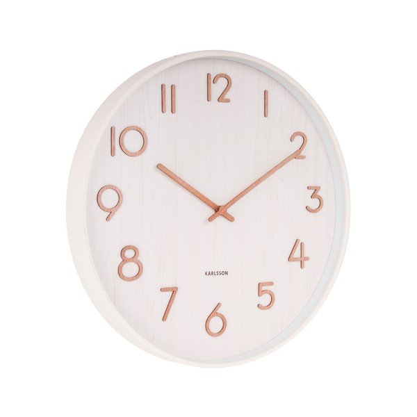 Biele nástenné hodiny z lipového dreva Karlsson Pure Medium, ø 40 cm-image-1