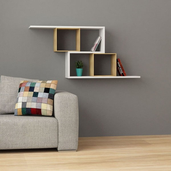 Knižná polica Zerre, biela-image-1