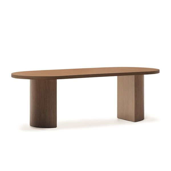 Okrúhly jedálenský stôl s doskou v dekore orechového dreva 100x240 cm Nealy – Kave Home