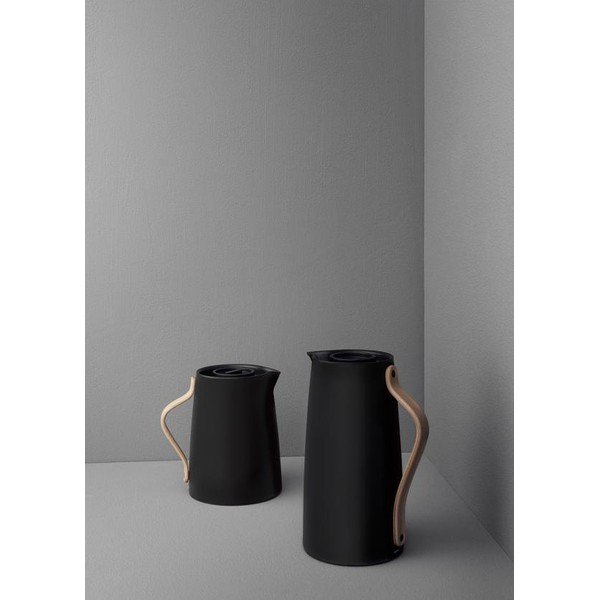 Čierna termokanvica z nehrdzavejúcej ocele 1,2 l Emma – Stelton-image-1