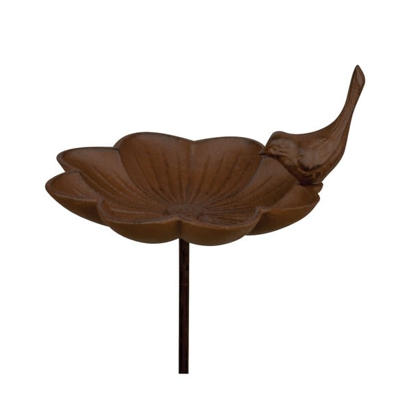 Liatinová fontánka s pitnou vodou pre vtáčiky so zápichom Esschert Design, výška 91 cm-image-1