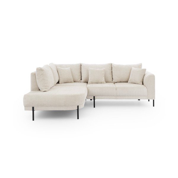 Béžová ženilková rohová pohovka (ľavý roh/do L) Mauris  – Ropez