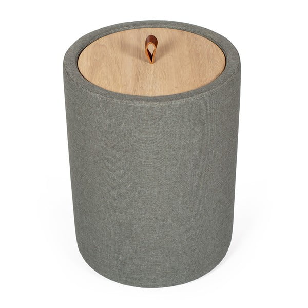 Odkladací stolík v zelenosivej farbe s odnímateľnou doskou z dubového dreva Askala Ibisco, ⌀ 36 cm-image-4