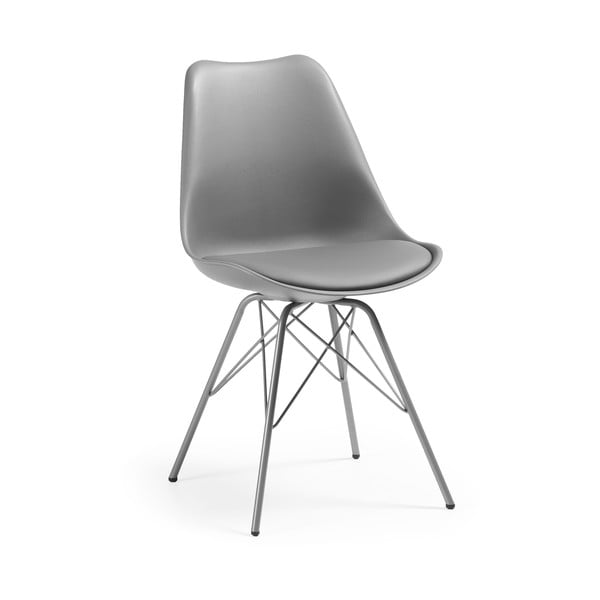 Sivá stolička s kovovou podnožou La Forma Lars