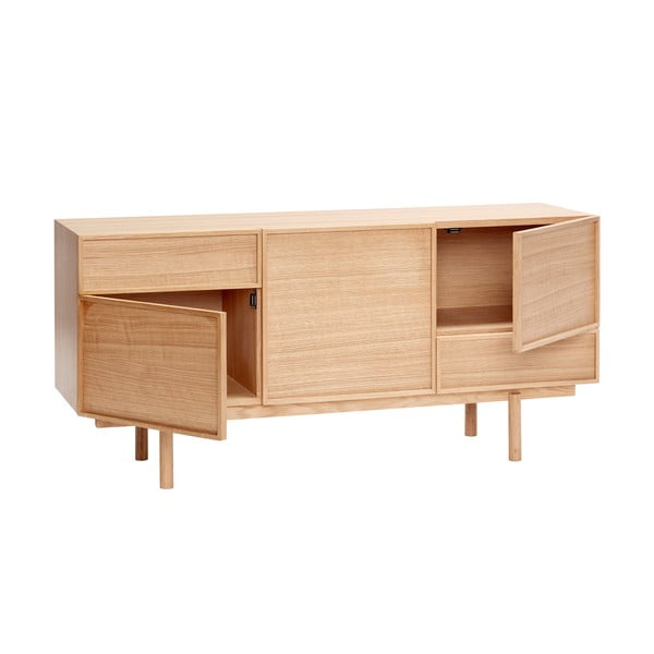 Nízka komoda v dekore duba v prírodnej farbe 140x65 cm Cube – Hübsch-image-3