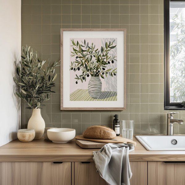 Tlačený obraz s rámom 40x50 cm Olive Bunch II – Styler-image-2