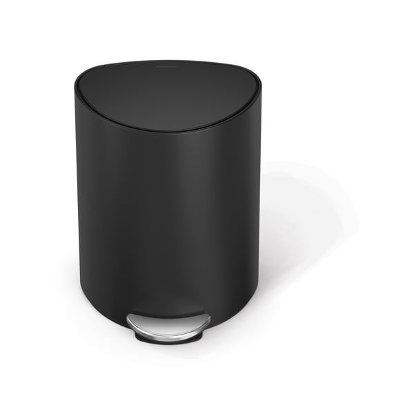 Matne čierny nášľapný kovový odpadkový kôš 6 l – simplehuman-image-4