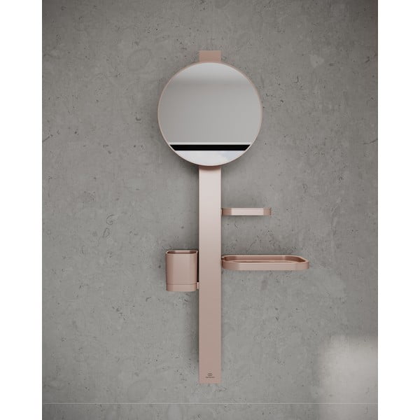 Nástenné zrkadlo s poličkou/s vešiakom ø 20,5 cm ALU+ – Ideal Standard-image-1